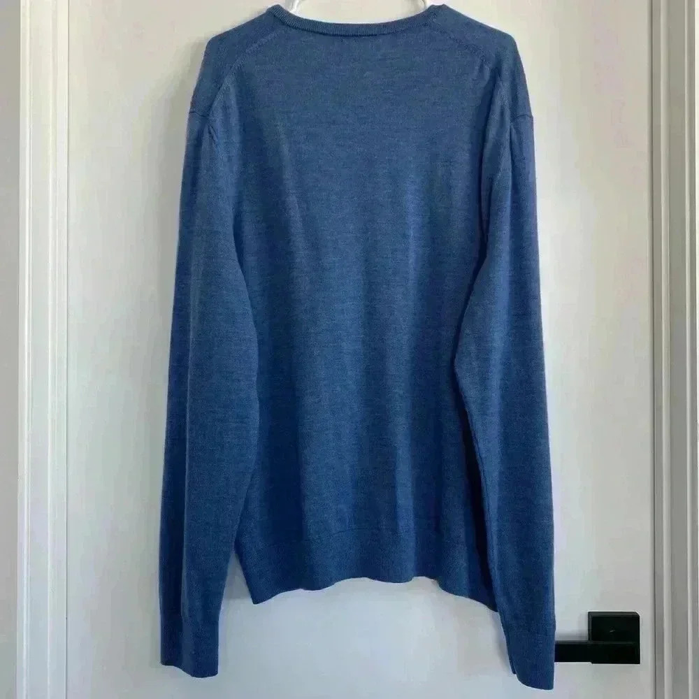 NWOT Calvin Klein Extra Fine Merino Wool V-neck Pullover Sweater XXL - Picture 4 of 7